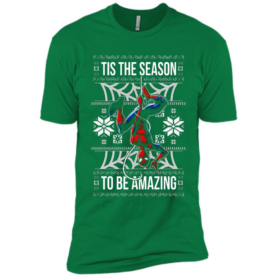 Marvel Spider Man Tis The Season To Be Amazing Ugly Christmas Mug PINGPONG - Premium Short Sleeve T-Shirt