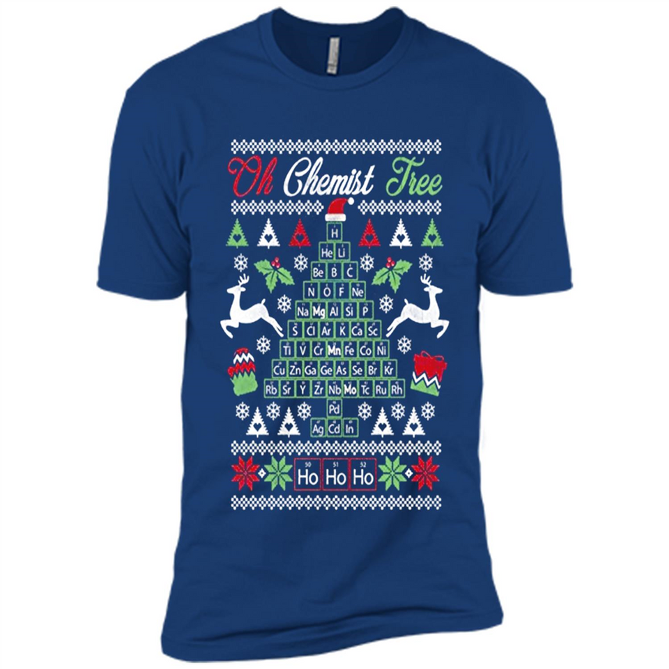 Chemist Tree Shirt Oh Chemistry Tree Ugly Christmas - Premium Short Sleeve T-Shirt
