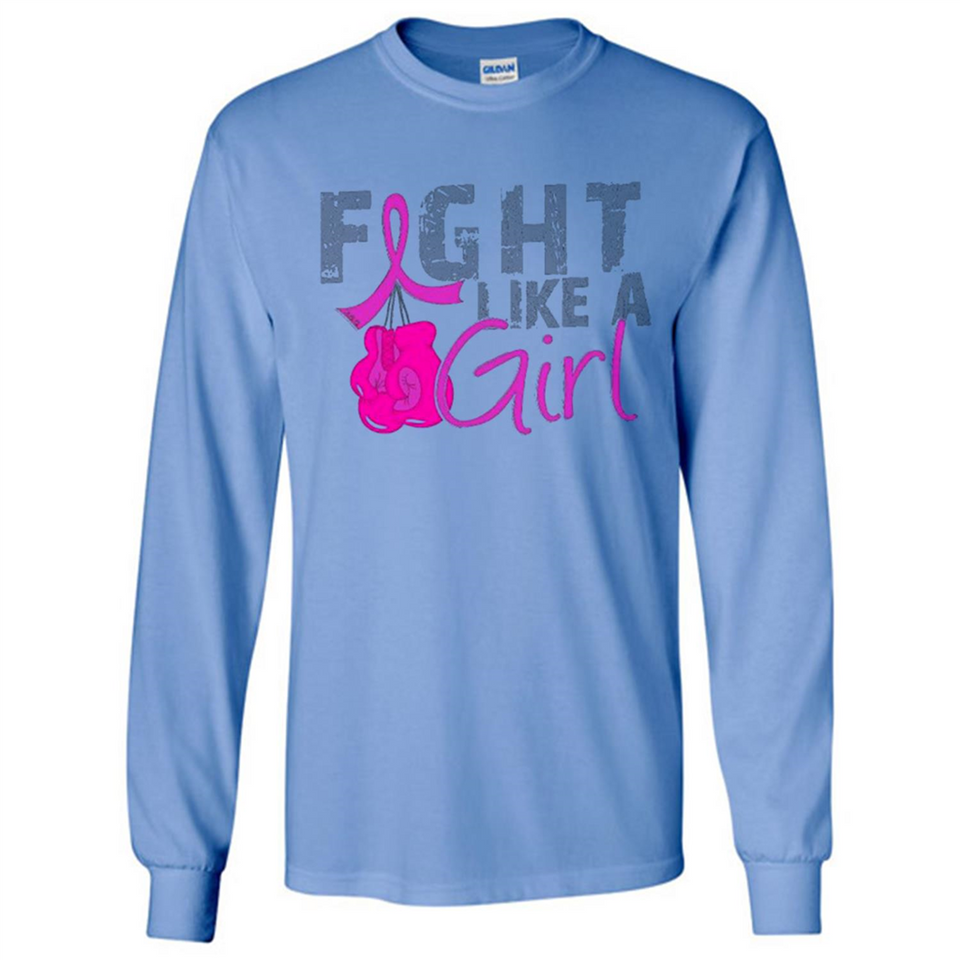 Fight Like A Girl Breast Cancer Awareness - Long Sleeve T-Shirt