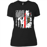Paradise California Firefighter Thin Red Line Funds Youth T-Shirt PINGPONG - Ladies' Boyfriend T-Shirt