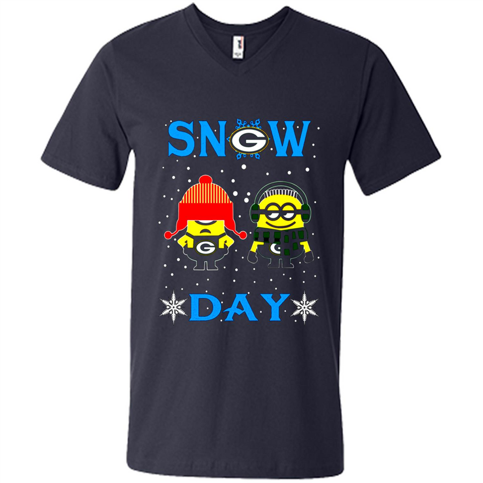 Snow Day Shirt For Green Bay Packers Vs Minion Fans pingpong