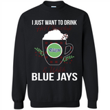 I Just Want To Drink Hot Chocolate & Watch Toronto Blue Jays Ugly Christmas Sweater PINGPONG