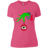 GRINCH HAND HOLDING GREEN BAY PACKERS GLITTER CHRISTMAS PINGPONG