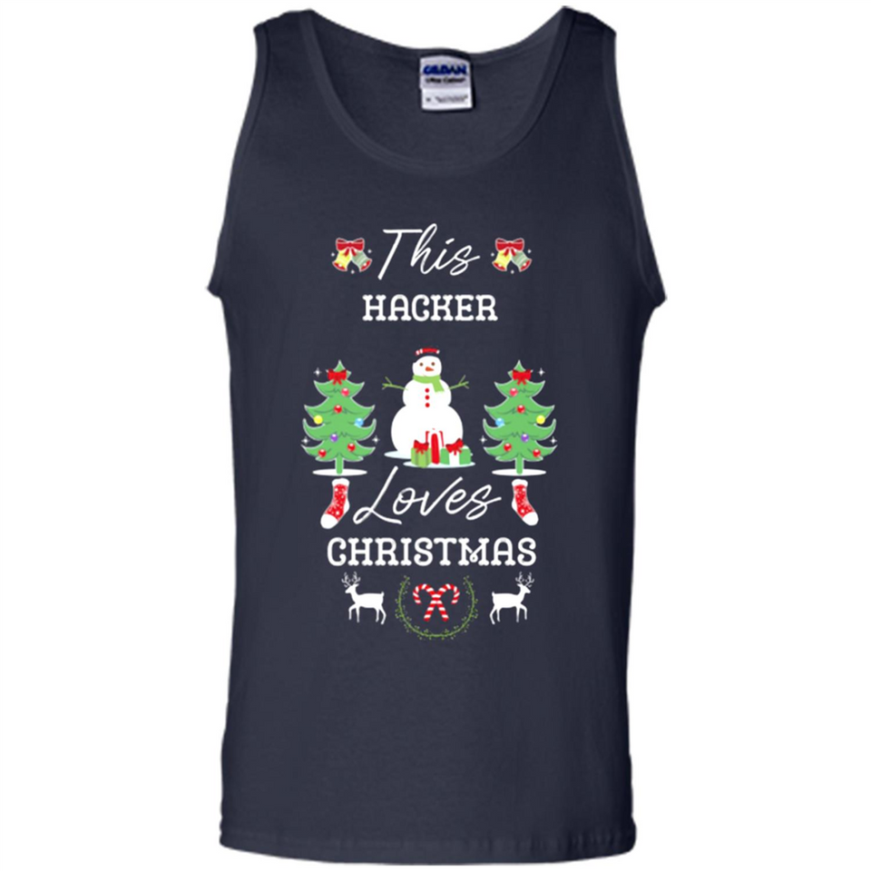 This Hacker Loves Christmas Tree Shirt with Snowman