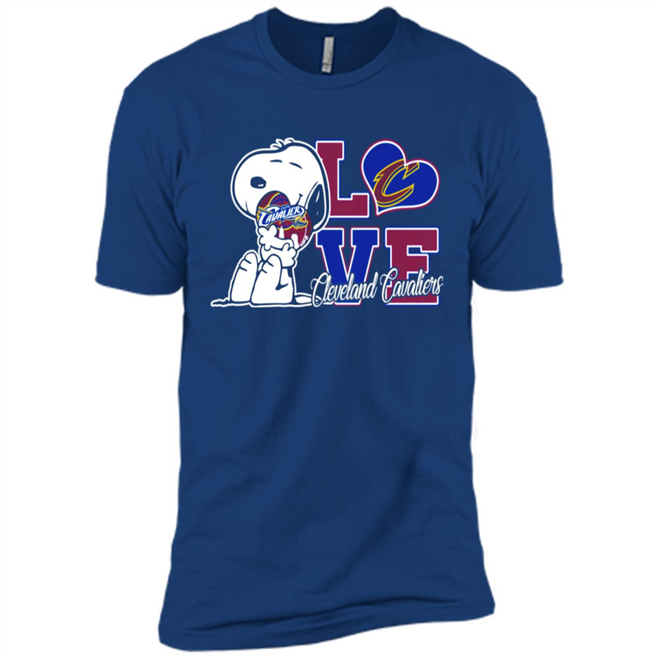 Snoopy loves NBA Cleveland Cavaliers - Premium Short Sleeve T-Shirt