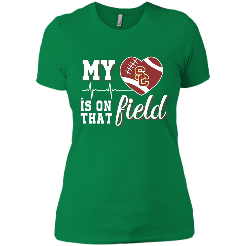USC Trojans Football My Heart is on that Field - Ladies' Boyfriend T-Shirt
