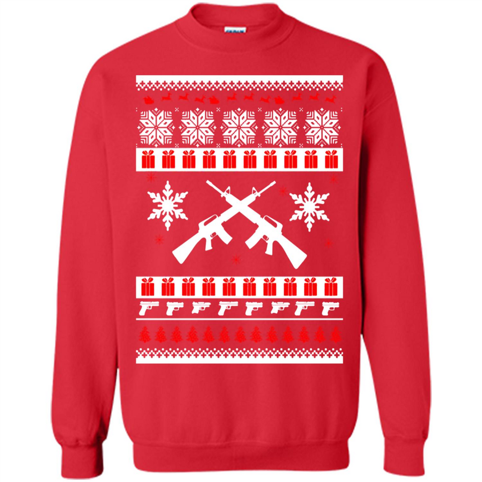 Rifle I Want Rifle Guns For Christmas ugly - Sweatshirt