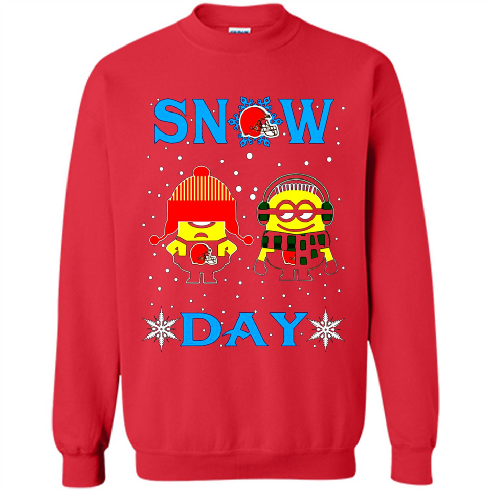 Snow Day Shirt For Cleveland Browns Vs Minion Fans pingpong