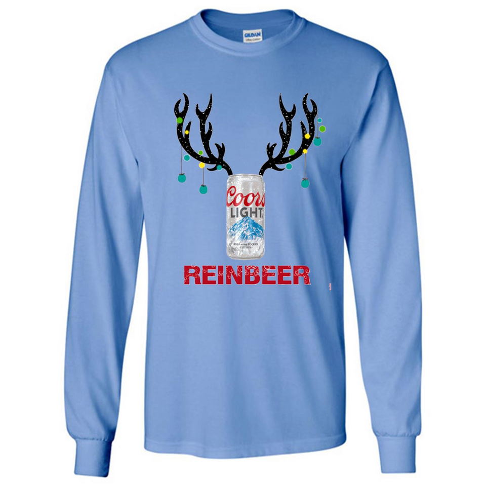 Coors Light Reinbeer Funny Beer Reindeer Christmas Sweatshirt - Long Sleeve T-Shirt