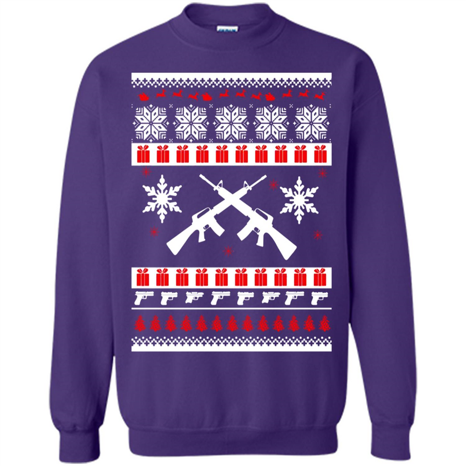 Rifle I Want Rifle Guns For Christmas ugly - Sweatshirt