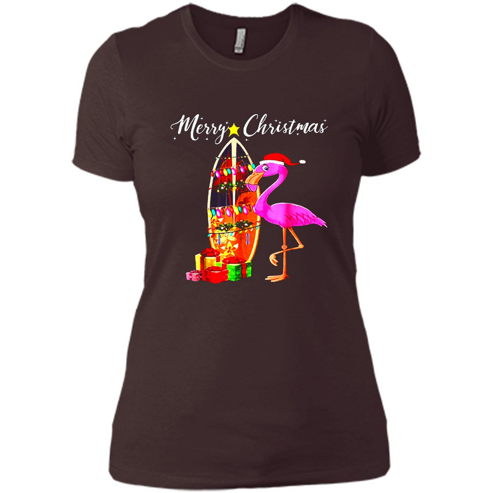 Flamingo Christmas Shirt, Merry Christmas Shirt , Flamingo - Ladies' Boyfriend T-Shirt