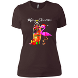 Flamingo Christmas Shirt, Merry Christmas Shirt , Flamingo - Ladies' Boyfriend T-Shirt