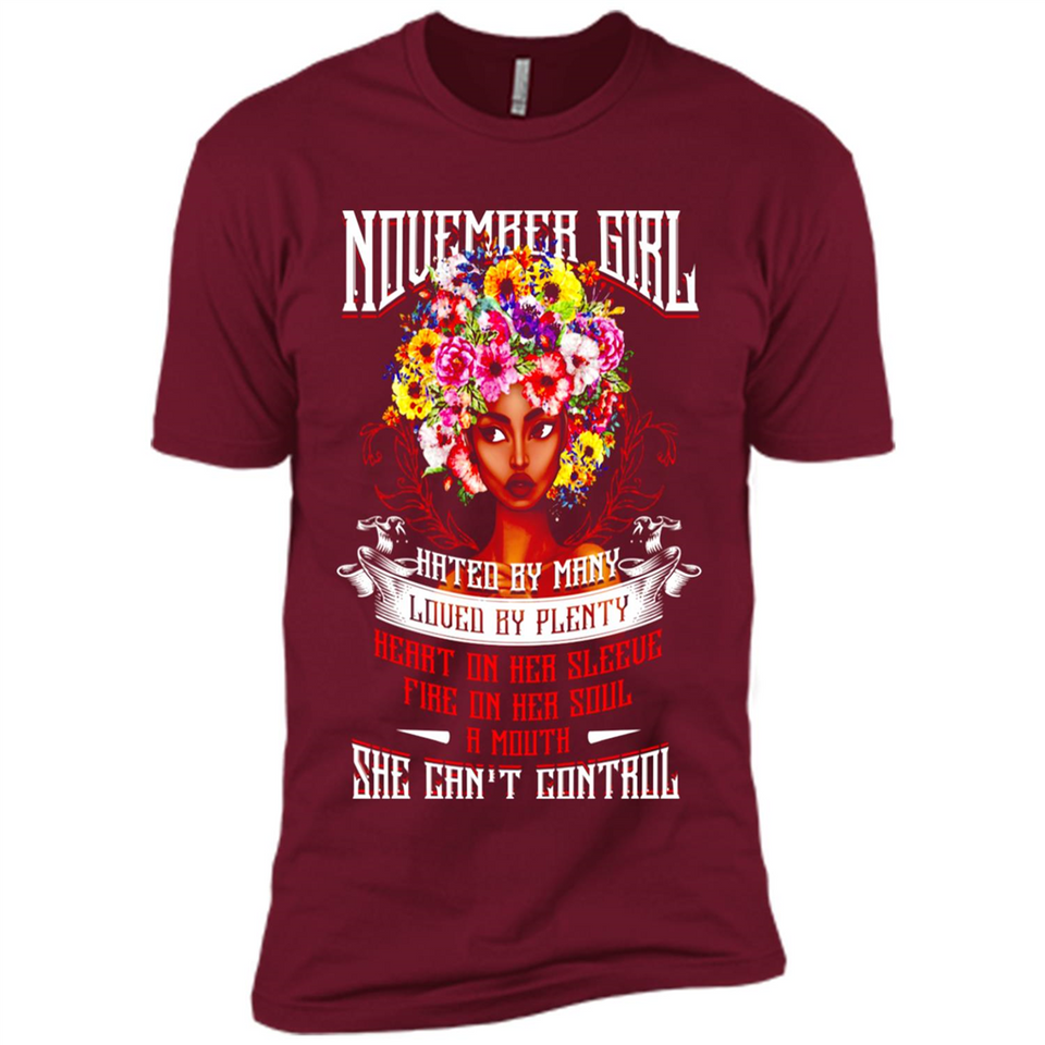 November Girl Flower - Premium Short Sleeve T-Shirt