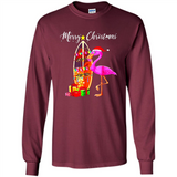 Flamingo Christmas Shirt, Merry Christmas Shirt , Flamingo - Long Sleeve T-Shirt