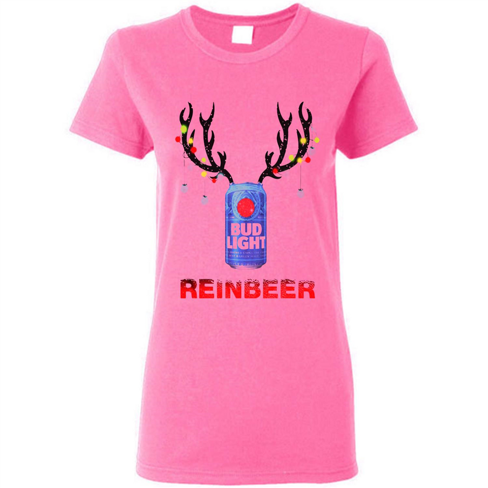 Bud light reinbeer Christmas - Ladies Short-Sleeve