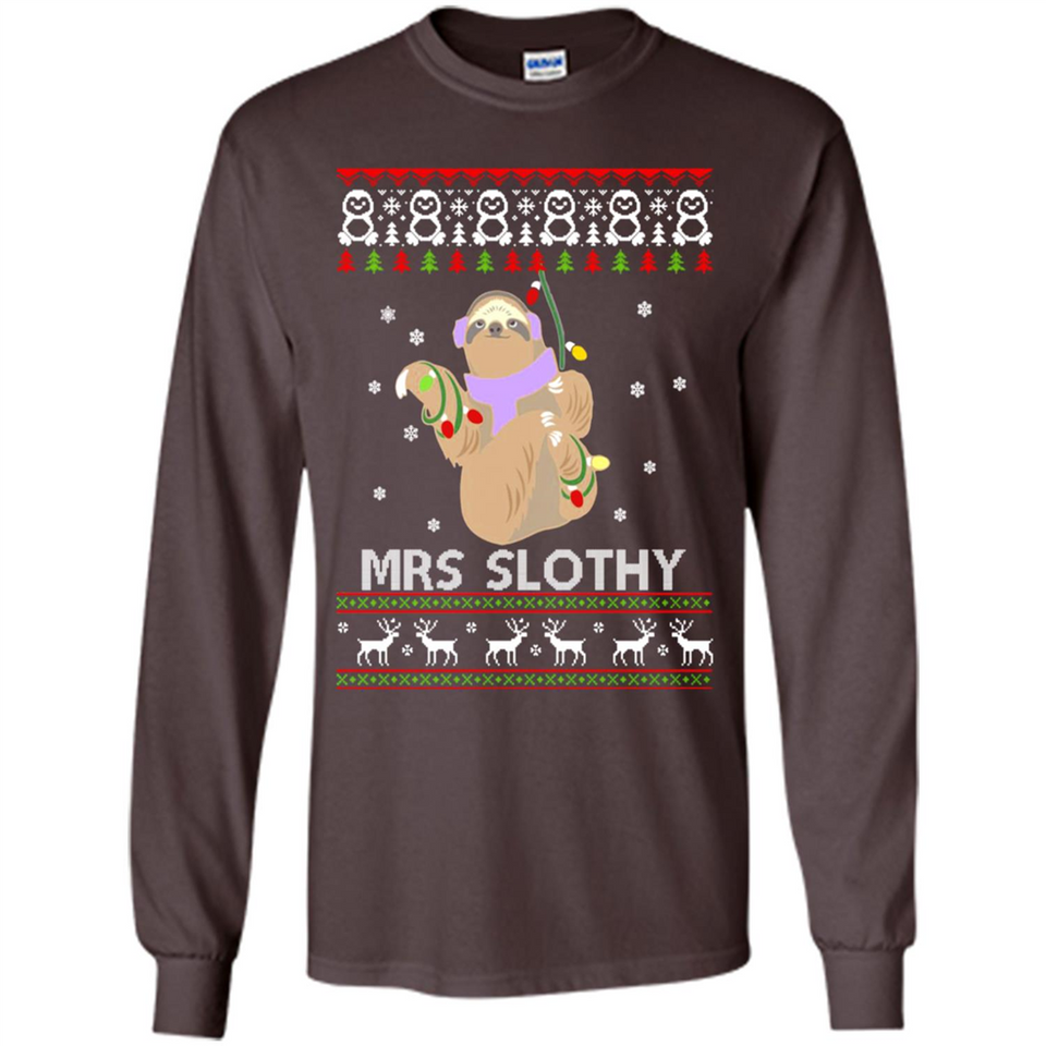 Mrs Slothy Christmas - Long Sleeve T-Shirt