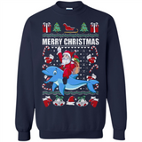 Ugly Christmas Santa Riding Dolphin - Sweatshirt