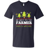Be Nice to Farmer Santa Watching Christmas - Men's V-Neck