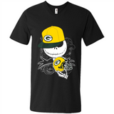 Jack Skellington The Nightmare Before Christmas-Packers Football - Men's V-Neck