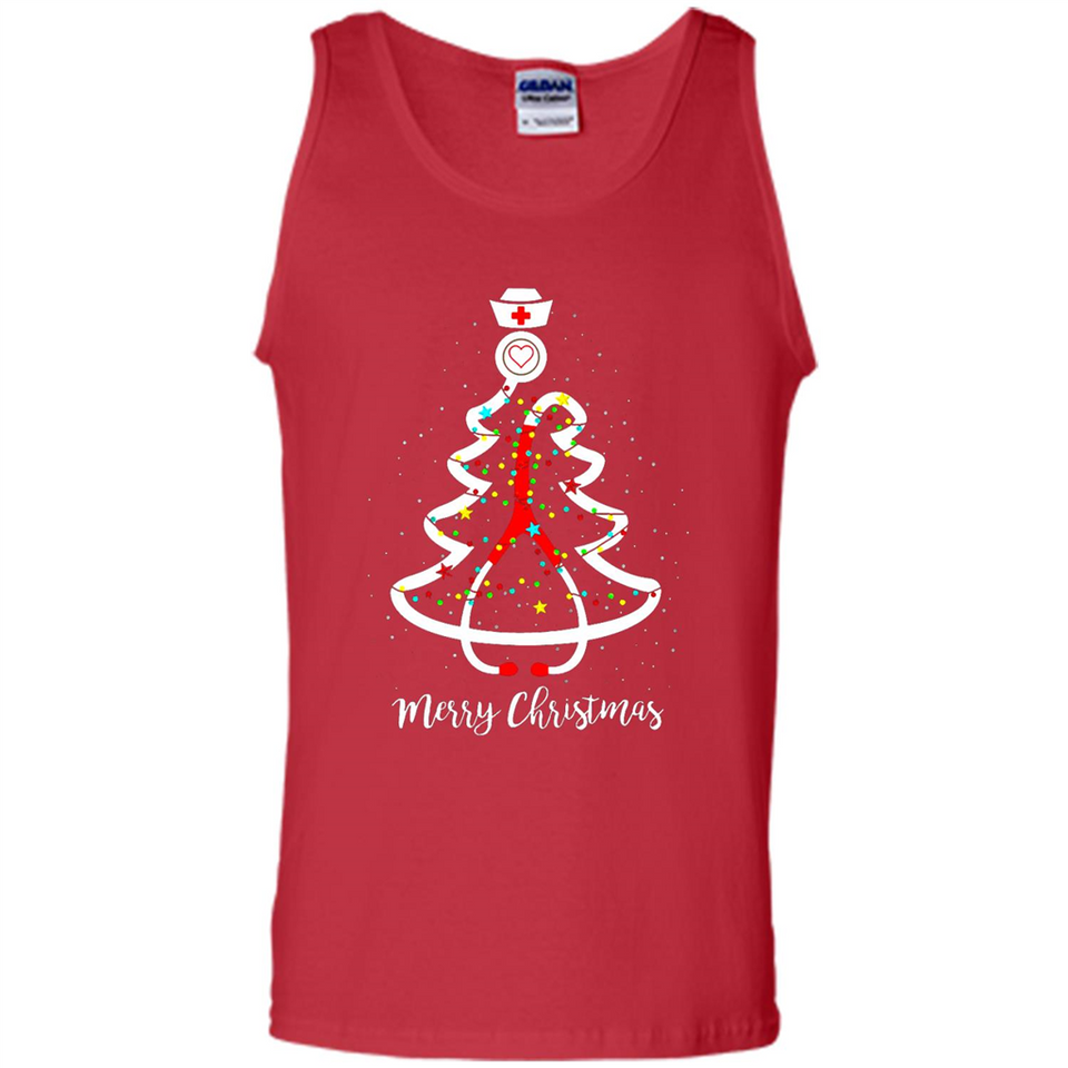 Christmas tree Nurse merry Christmas - Tank Top