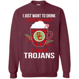 I Just Want To Drink Hot Chocolate & Watch USC Trojans Ugly Christmas Sweater PINGPONG