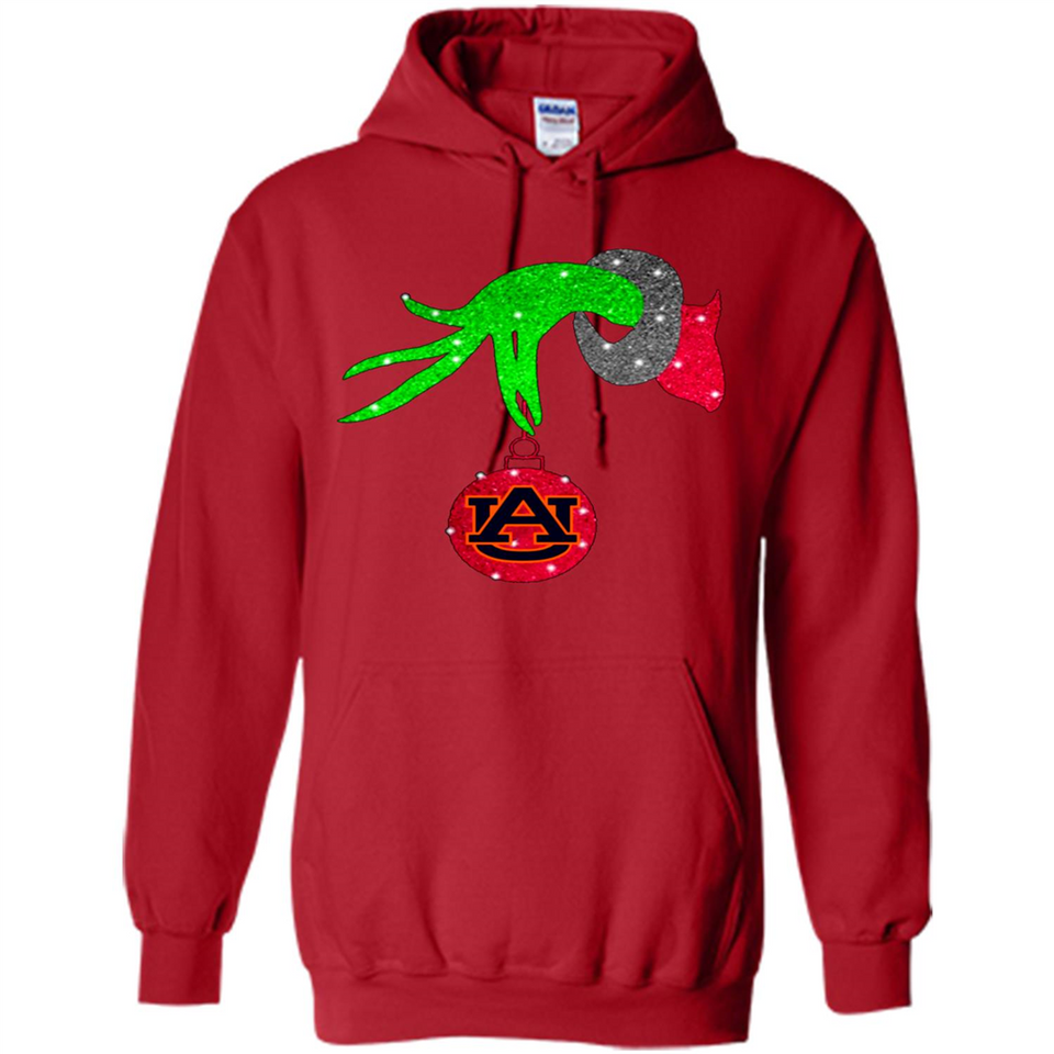 GRINCH HAND HOLDING AUBURN TIGERS GLITTER CHRISTMAS PINGPONG