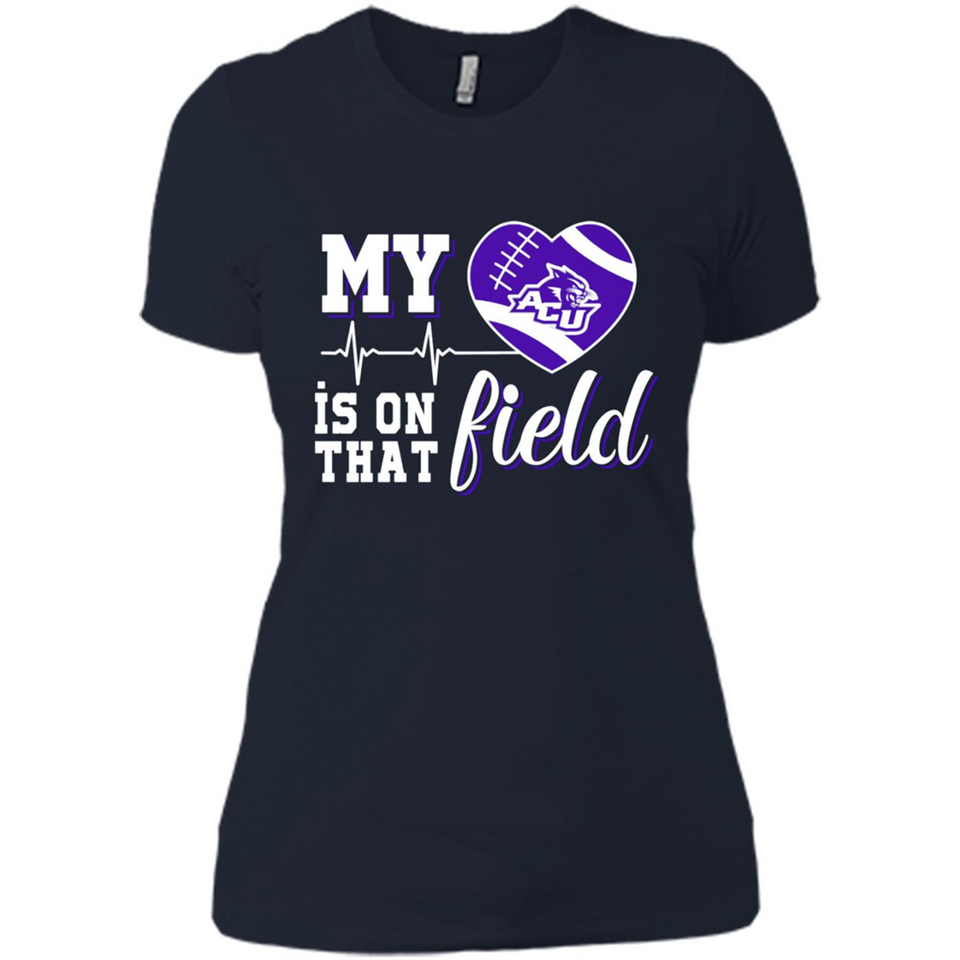 Abilene Christian Wildcats Football My Heart is on that Field - Ladies' Boyfriend T-Shirt