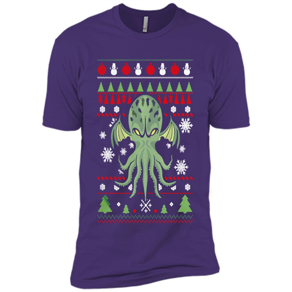 Octopus Ugly Sweater Christmas - Premium Short Sleeve T-Shirt