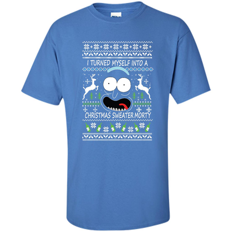 RICK AND MORTY-I TURNED MYSELF INTO A CHRISTMAS SWEATER MORTY UGLY XMAS SWEATER