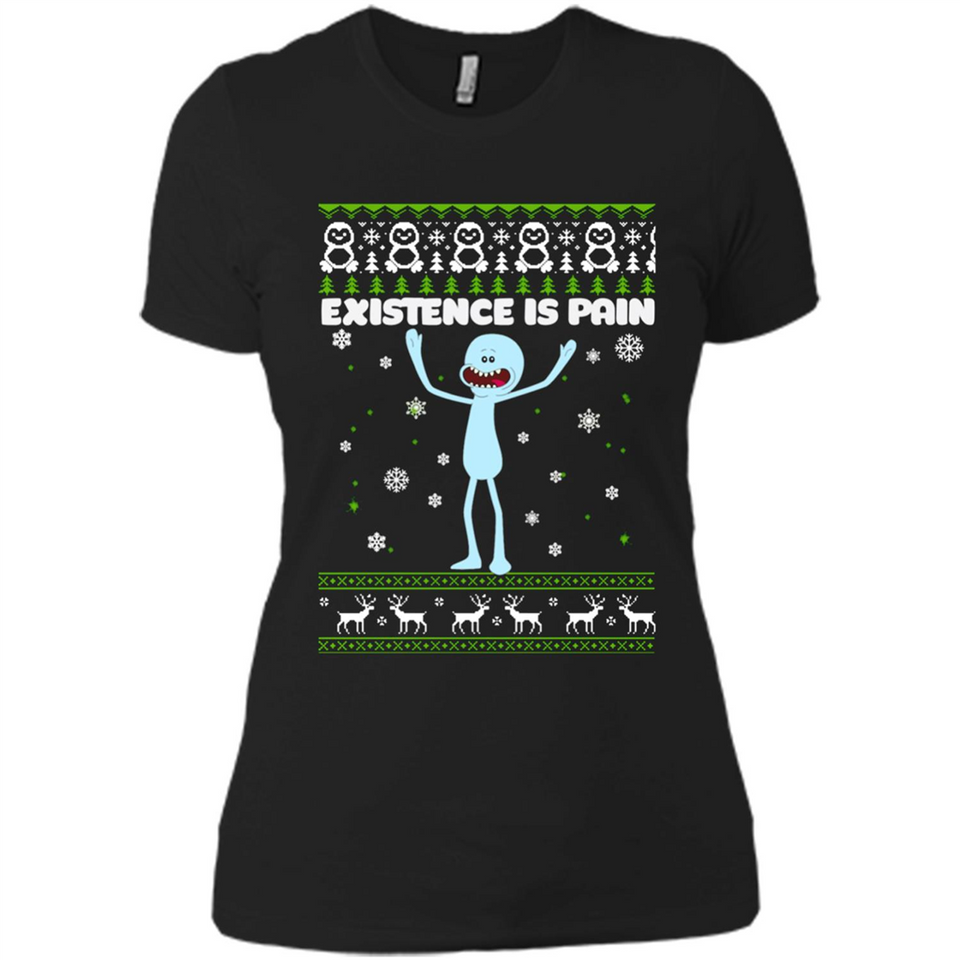 Mr Meeseeks Xistence Is Pain Ugly Christmas - Ladies' Boyfriend T-Shirt