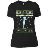 Mr Meeseeks Xistence Is Pain Ugly Christmas - Ladies' Boyfriend T-Shirt
