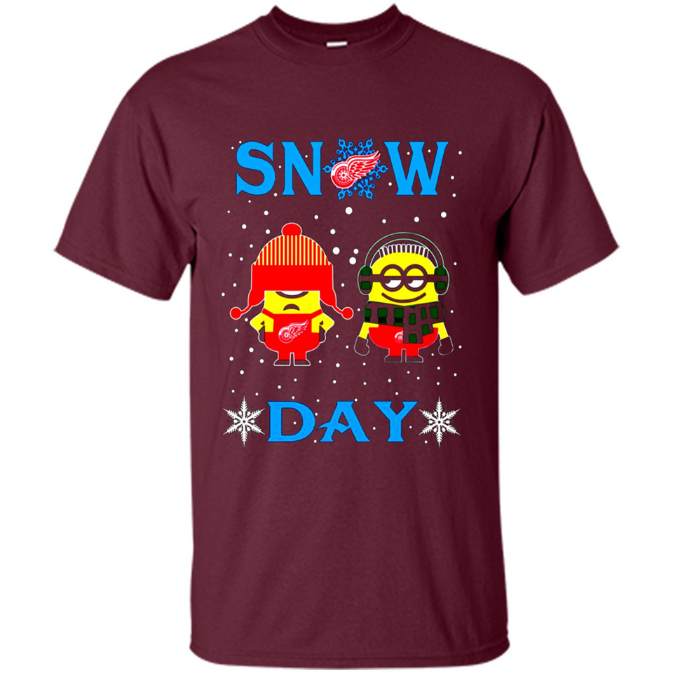 Snow Day Shirt For Detroit Red Wings Vs Minion Fans pingpong