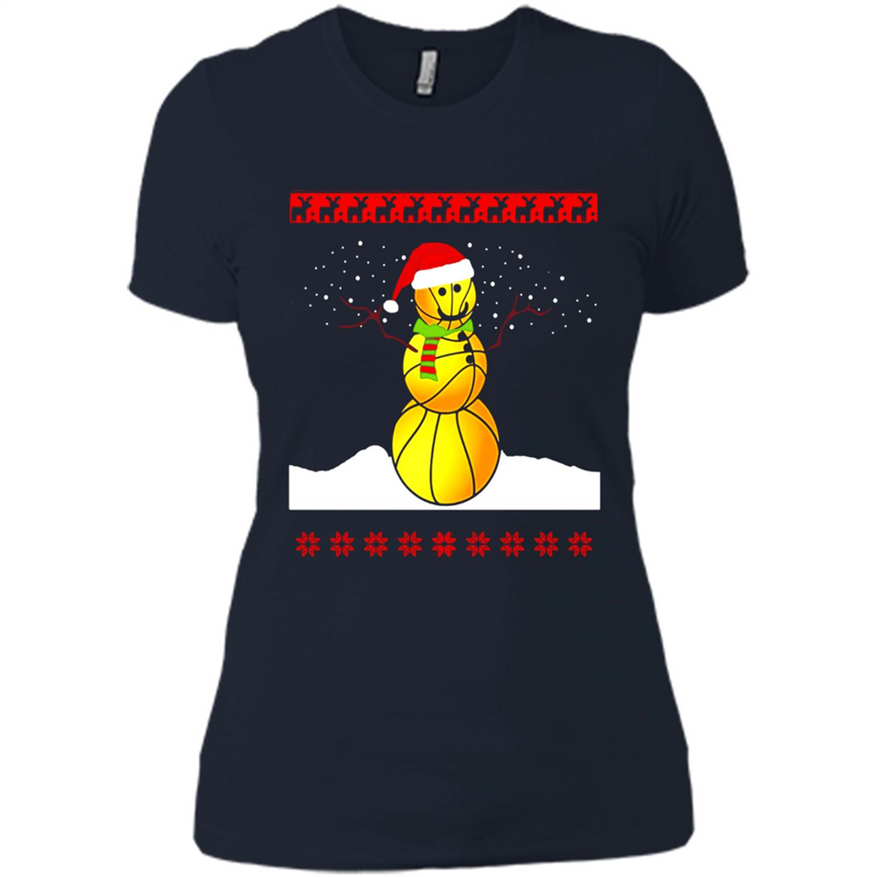 Basketball Santa Funny Christmas - Ladies' Boyfriend T-Shirt