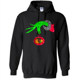 GRINCH HAND HOLDING CHICAGO BLACKHAWKS GLITTER CHRISTMAS PINGPONG
