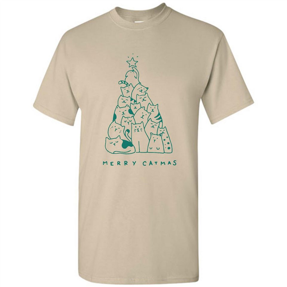 Merry Catmas Funny Cat Christmas Tree Sweatshirt - Shirt