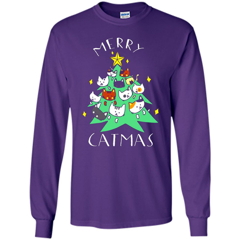 Merry Catmas Funny Cool Christmas Mug PINGPONG - Long Sleeve T-Shirt