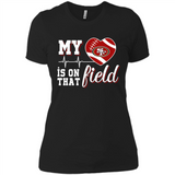 San Francisco 49ers Football My Heart is on that Field - Ladies' Boyfriend T-Shirt