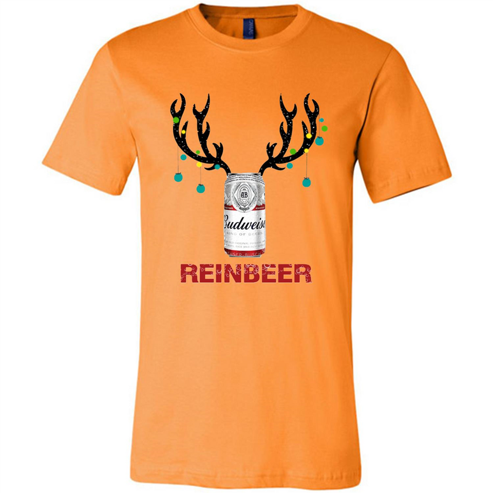 Budweiser Reinbeer Funny Beer Reindeer Christmas Sweatshirt - Canvas Unisex T-Shirt