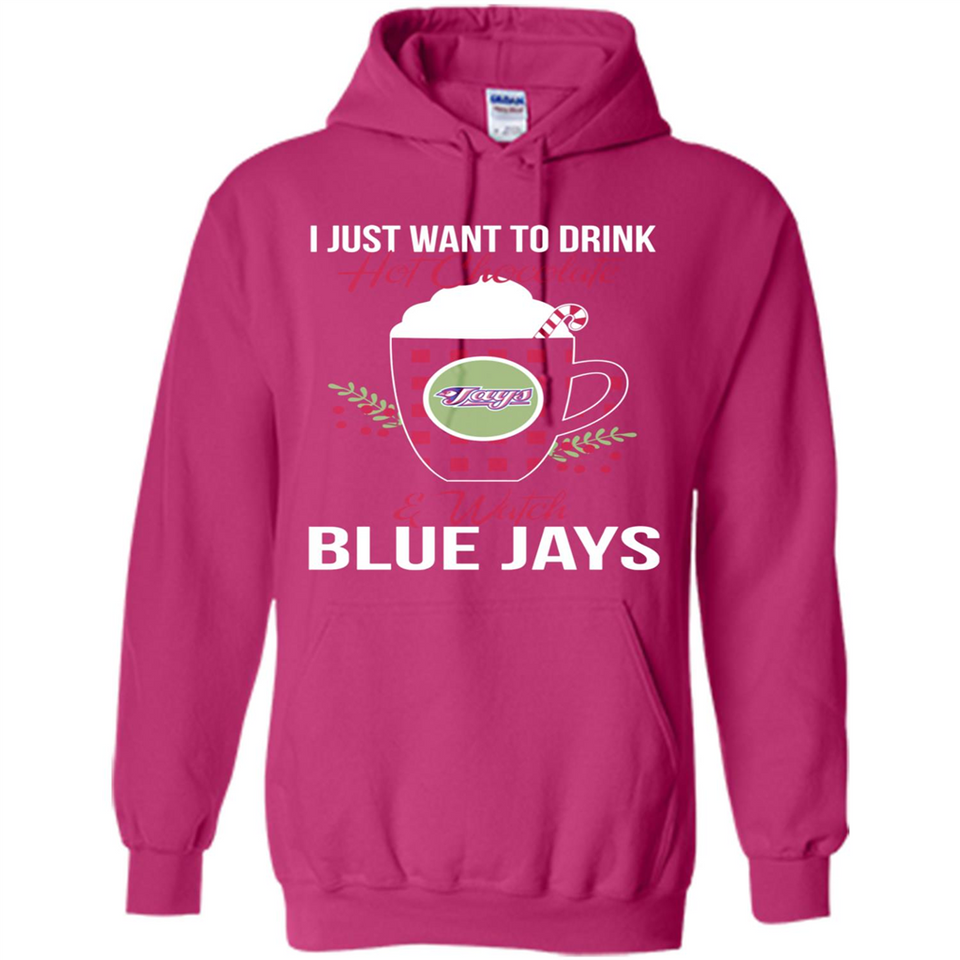 I Just Want To Drink Hot Chocolate & Watch Toronto Blue Jays Ugly Christmas Sweater PINGPONG