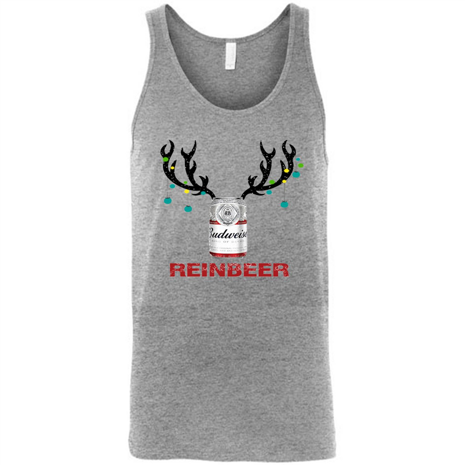 Budweiser Reinbeer Funny Beer Reindeer Christmas Sweatshirt - Canvas Unisex Tank
