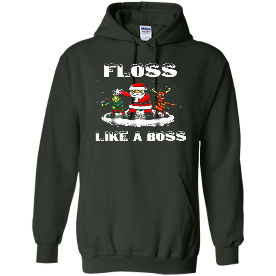 Floss Like A Boss Santa Flossing Dance Funny - Hoodie