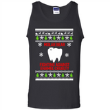 Molar bear fighting against enamel cruelty Christmas - Tank Top