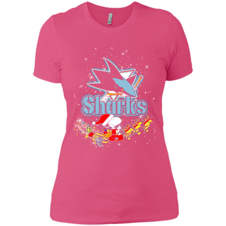 Snoopy Christmas San Jose Sharks - Ladies' Boyfriend T-Shirt