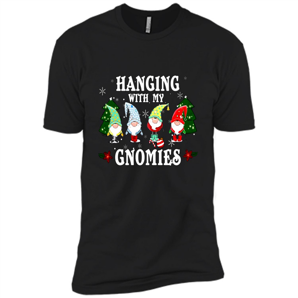 Christmas Garden Gnome Hanging With My Gnomies Shirt Sweater - Premium Short Sleeve T-Shirt