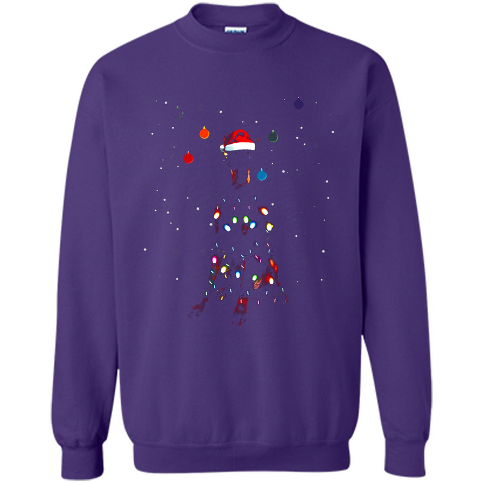 Doberman Santa Lights Christmas Dog Xmas Sweatshirt - Sweatshirt