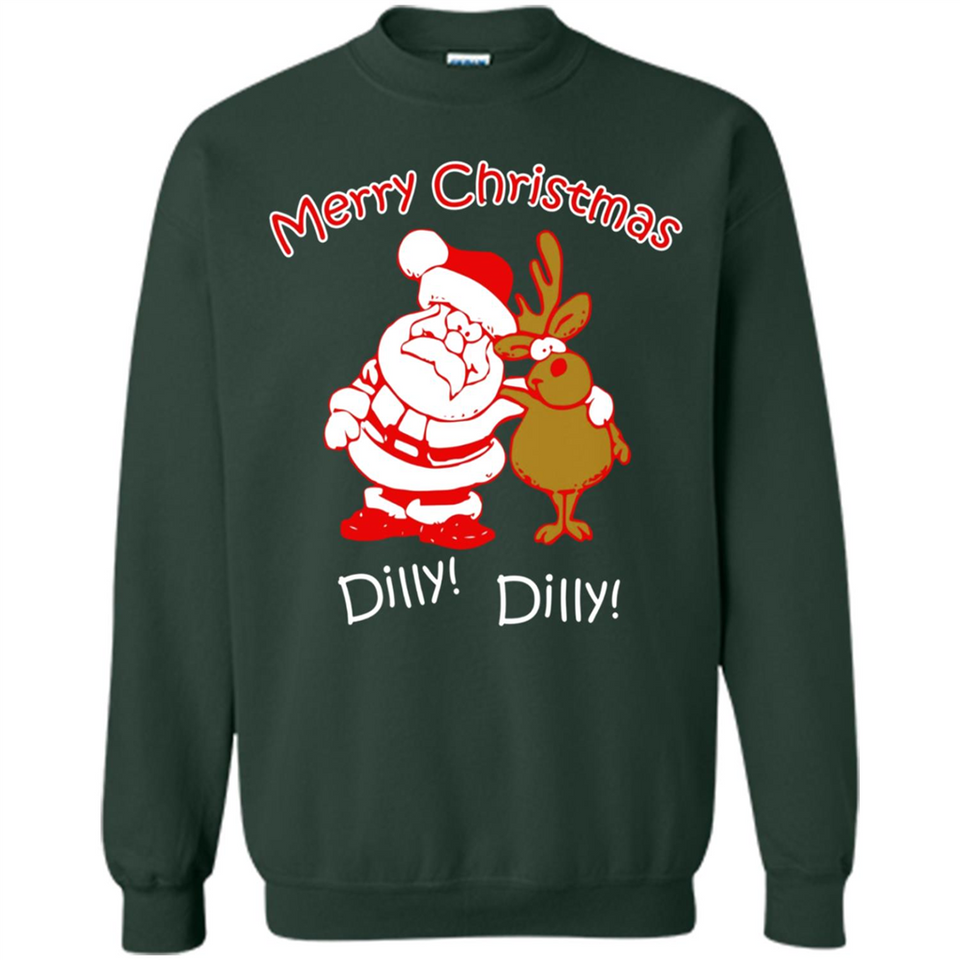 Christmas T-Shirt Santa And Reindeer Dilly Dilly - Sweatshirt