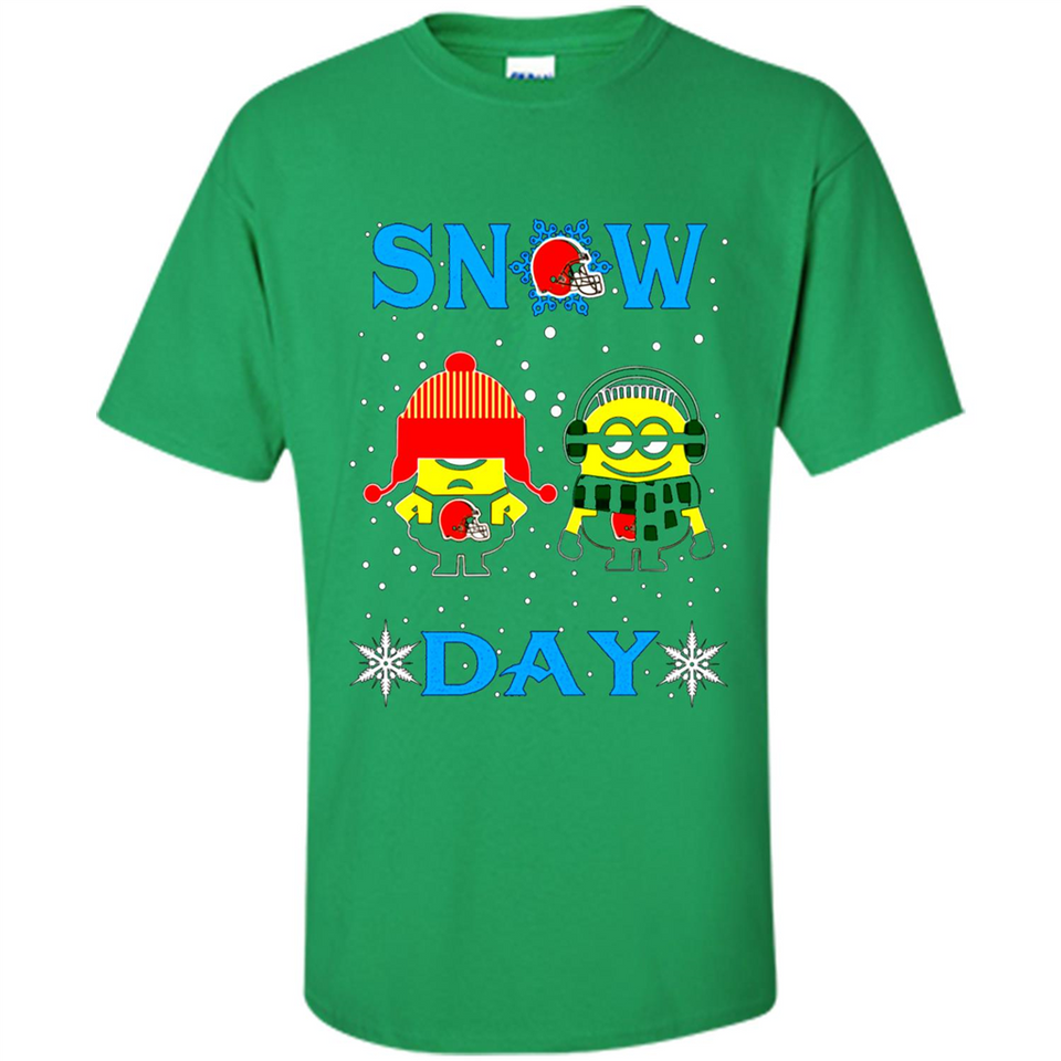Snow Day Shirt For Cleveland Browns Vs Minion Fans pingpong