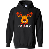 Dasher Reindeer Santa Claus Funny Xmas Holiday T-Shirt - Hoodie