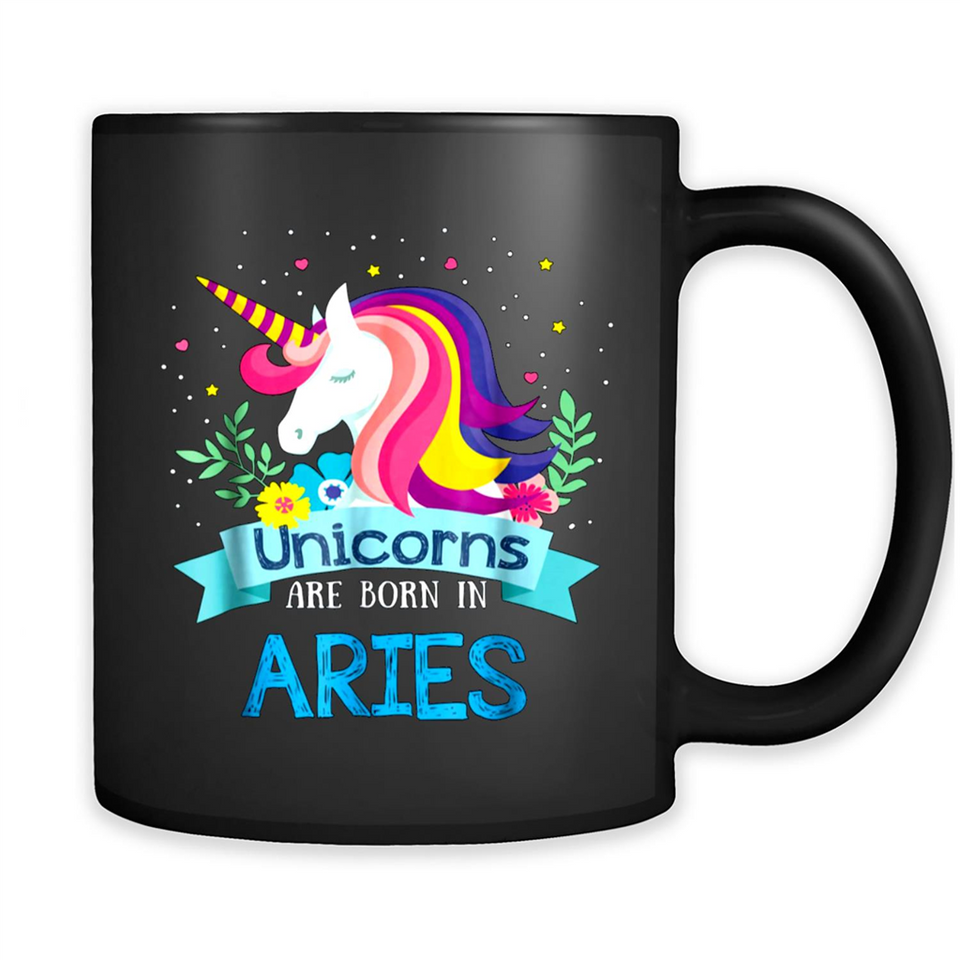 Unicorns are born in Aries Birthday Rainbow Gift Custom Ultra Cotton