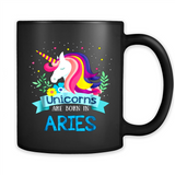 Unicorns are born in Aries Birthday Rainbow Gift Custom Ultra Cotton